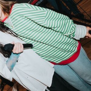 We the Free Classic Striped Oversized Crewneck